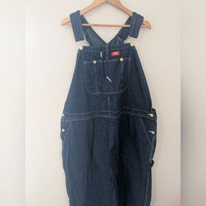 Dickies Denim Bib Overalls Mens 46x32 Indigo Workwear